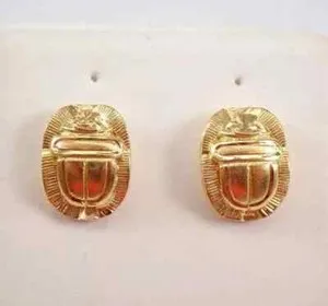 Authentic Golden Khepri Scarab Studs