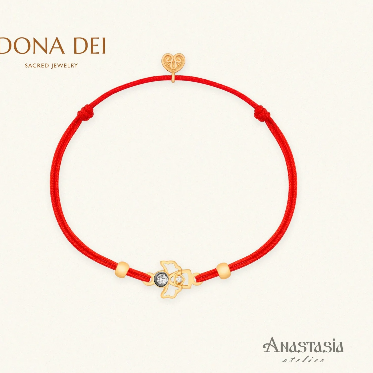 Authentic Celestial Red Thread Guardian: Angelic Sterling Silver & 24K Gold-Plated Bracelet