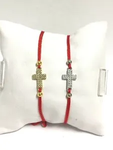 Authentic RED STRING CROSS GOLD PLATED PROTECTION