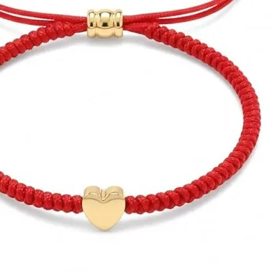 Authentic Lucky Red String Bracelets with 18K Gold-Plated Beads – Heart