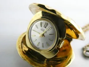 Authentic The Golden Nautilus: Ernest Borel Swiss Mechanical Timekeeper Pendant