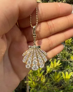 Authentic The Sacred Conch: 14k Gold Plated Celestial Moissanite Ocean Talisman