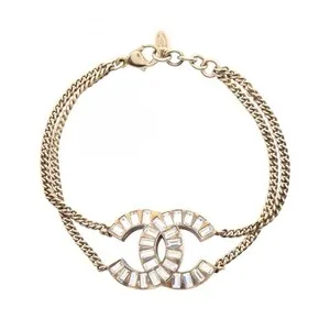 Authentic Radiant CC Double-Strand Rhinestone Talisman Bracelet