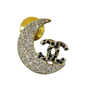 Authentic The Celestial Luminary: Gold-Plated CC Moon Brooch