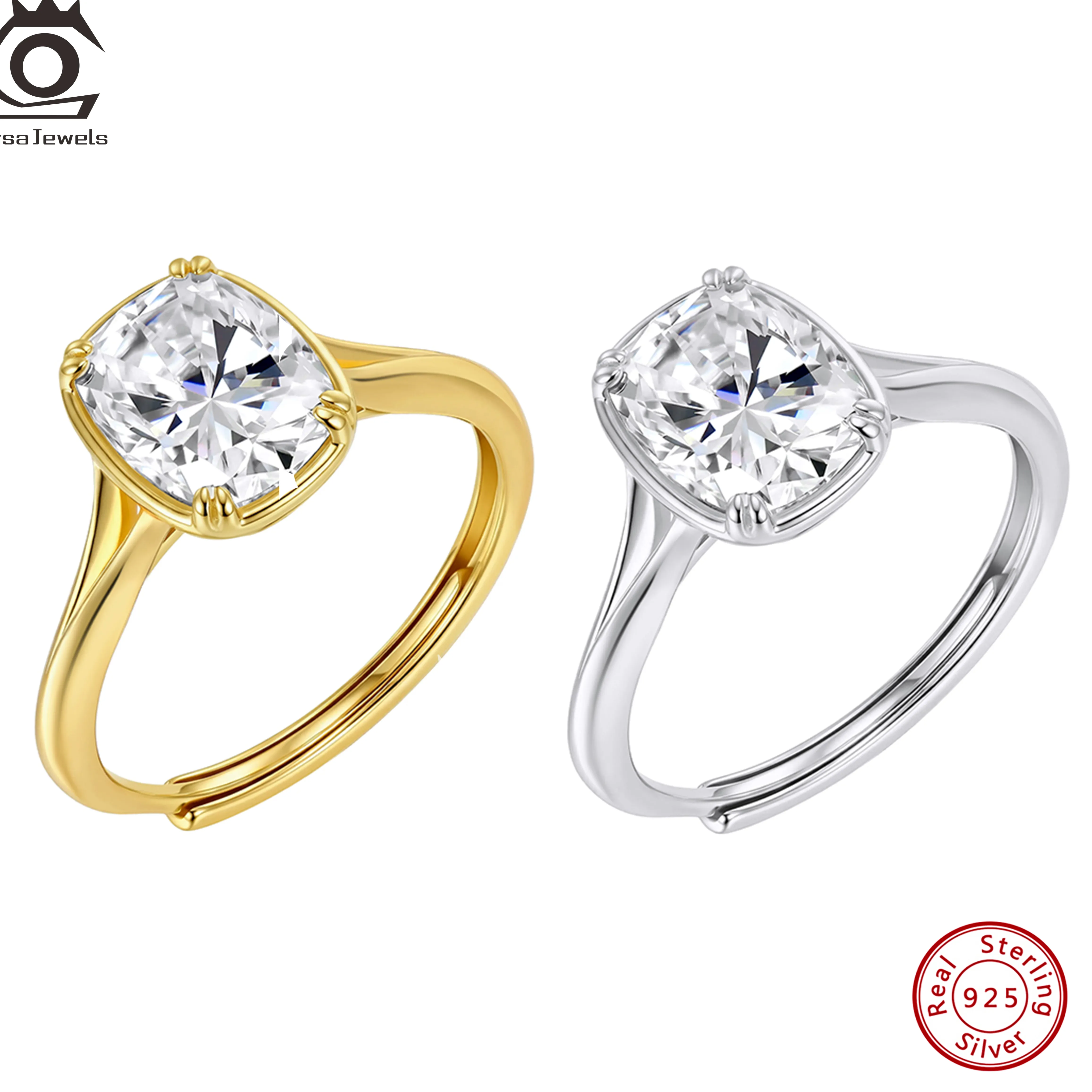 Authentic ORSA JEWELS Brilliant 925 Sterling Silver D Color VVS Moissanite Diamand Ring Jewelry for Women Luxury Wedding Ring MOR17