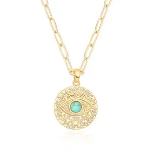 Authentic Aura of the Celestial Gaze: 18K Gold Plated Evil Eye Talisman