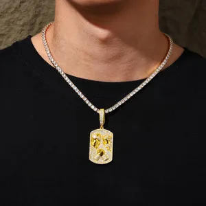 Authentic The Eternal Battle: 925 Silver and VVS Moissanite Jesus vs Devil Pendant in Radiant 14k Yellow Gold
