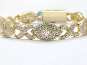 Authentic The Infinite Gaze: Moissanite Evil Eye Knot Link