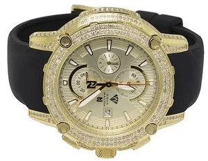 Authentic Radiant Fortune: Aqua Master Yellow Gold Plated NJ1 5.0Ct Diamond Timepiece