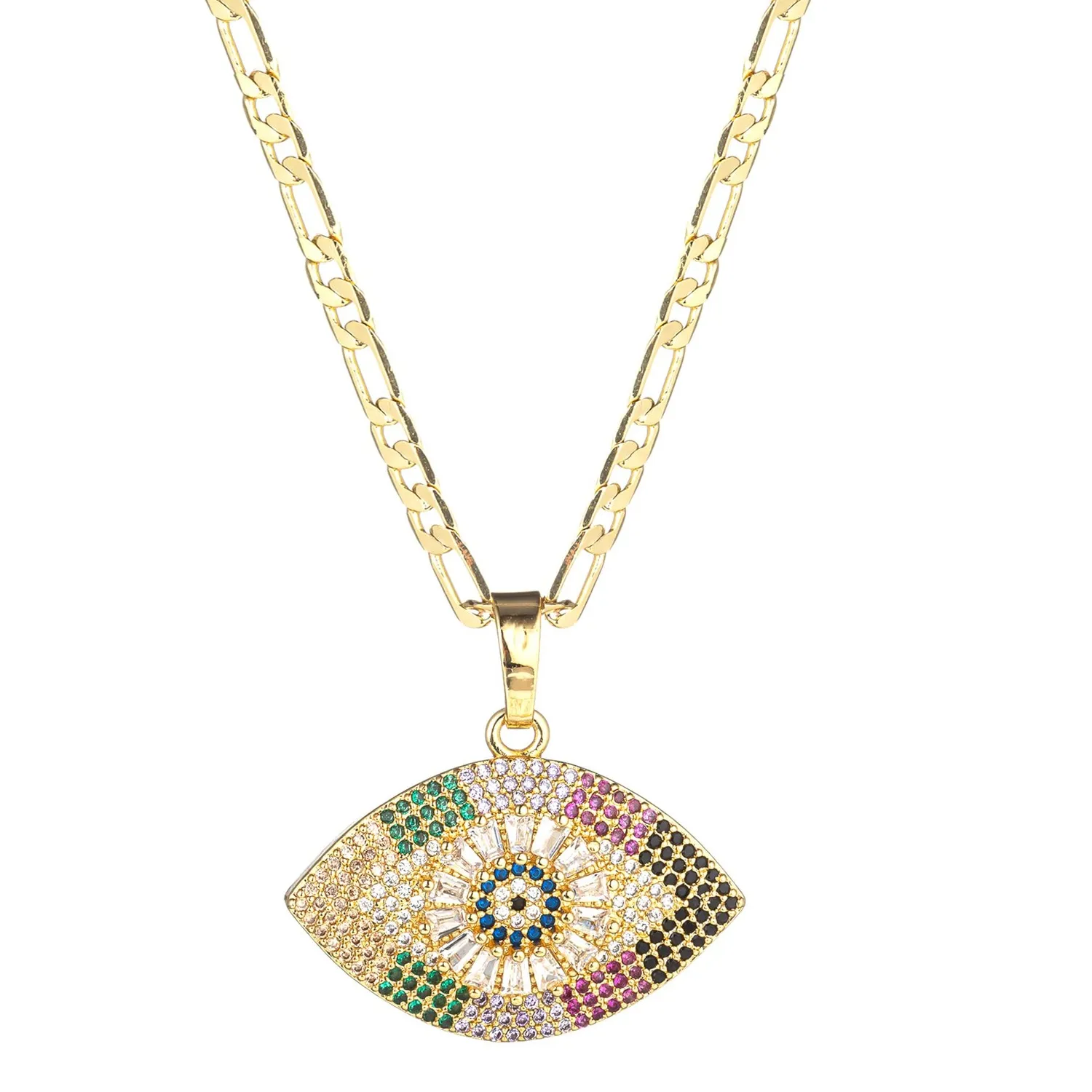 Authentic Evil Eye Guardian Pendant – 18K Gold Plated with Radiant Cubic Zirconia