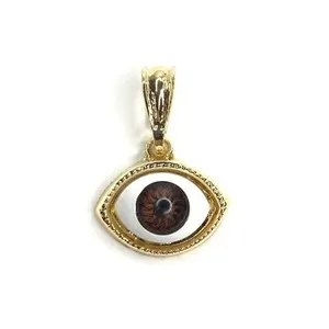Authentic 14k Gold Plated Evil Eye Necklace Pendant Mal De Ojo Collar Dije Oro Laminado
