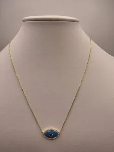 Authentic Celestial Gaze: The Luminous Azure Shield Necklace