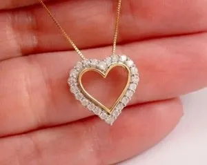 Authentic Heart of Radiance: A 14K Yellow Gold Plated Pendant of Unwavering Devotion