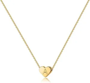 Authentic The Golden Sigil of Identity: 14K Gold Plated Heart Initial A Pendant