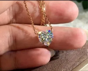 Authentic The Eternal Heart: 0.75Ct Lab-Created Diamond Rose Gold Solitaire Pendant