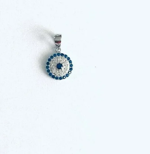 Authentic Lab Created Sapphire Evil Eye Pendant - A Mystical Guardian Amulet