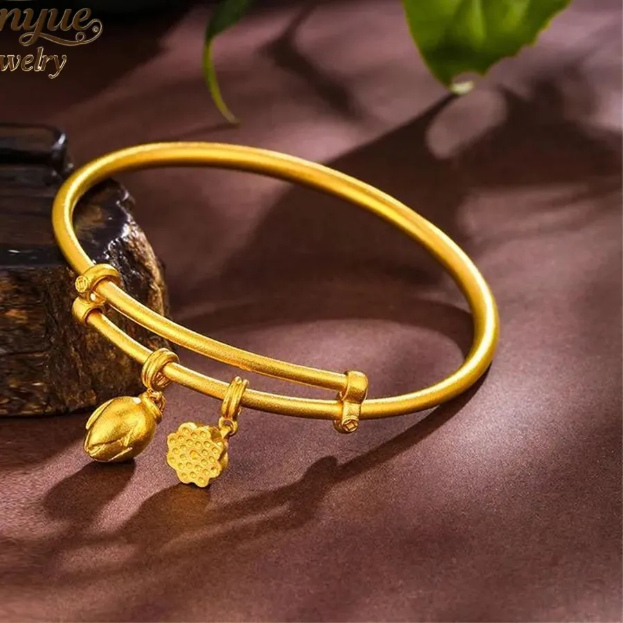 Authentic The Lotus Bloom: A Sacred Sand-Gold Bracelet for Spiritual Awakening and Elegance
