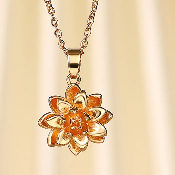 The Golden Lotus Of Inner Awakening Pendant