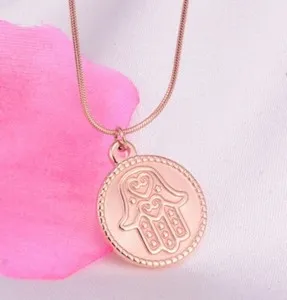 Authentic Protective Blessing: Golden Hamsa Hand Necklace - Attract Good Fortune