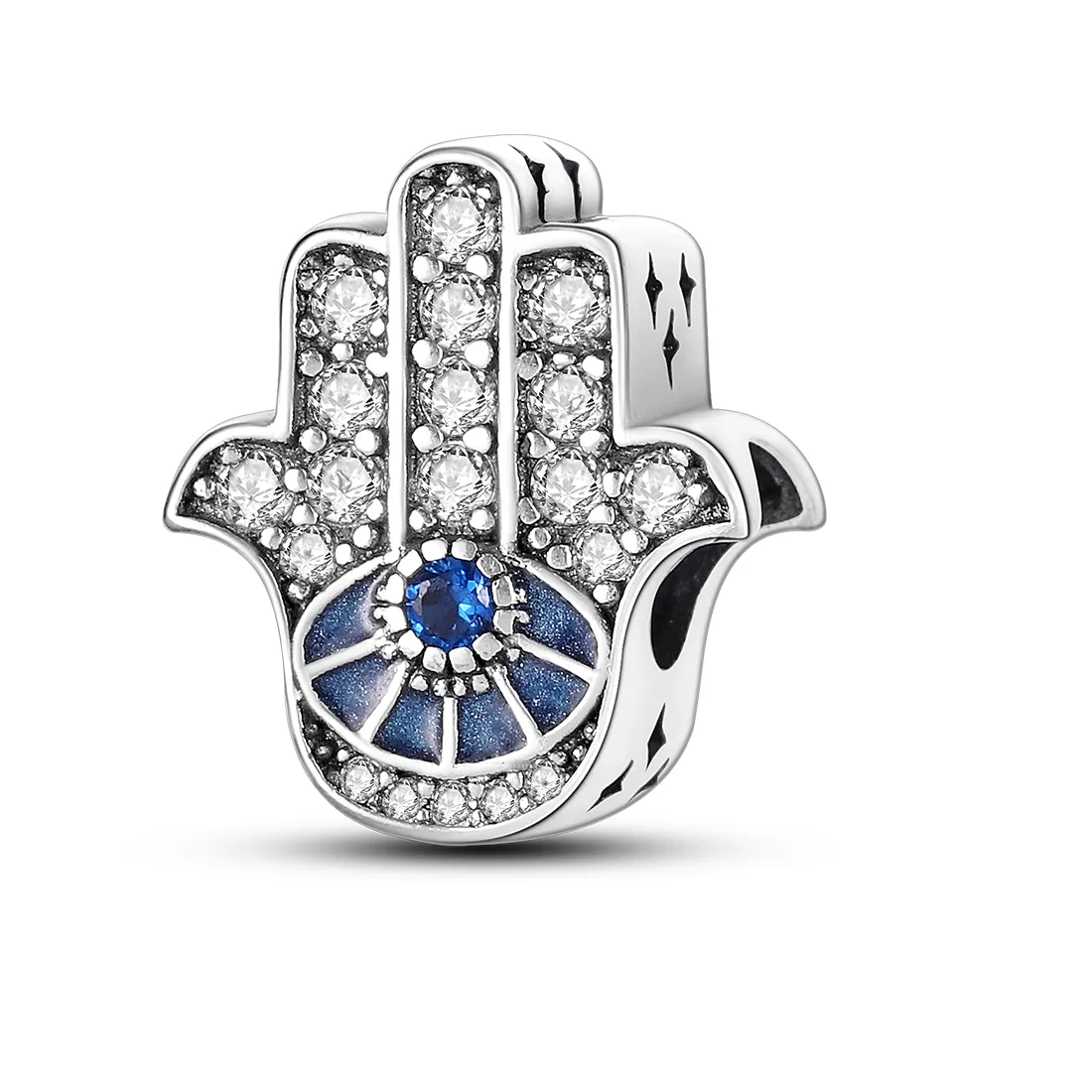 Authentic The Palm of Protection: Hamsa Hand and Evil Eye Sterling Silver Talisman