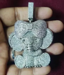 Authentic The Celestial Pachyderm 14K White Gold Plated Lab-Created Diamond Elephant Talisman