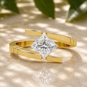 Authentic The Infinite Embrace Princess Cut Lab Grown Diamond Bypass Ring