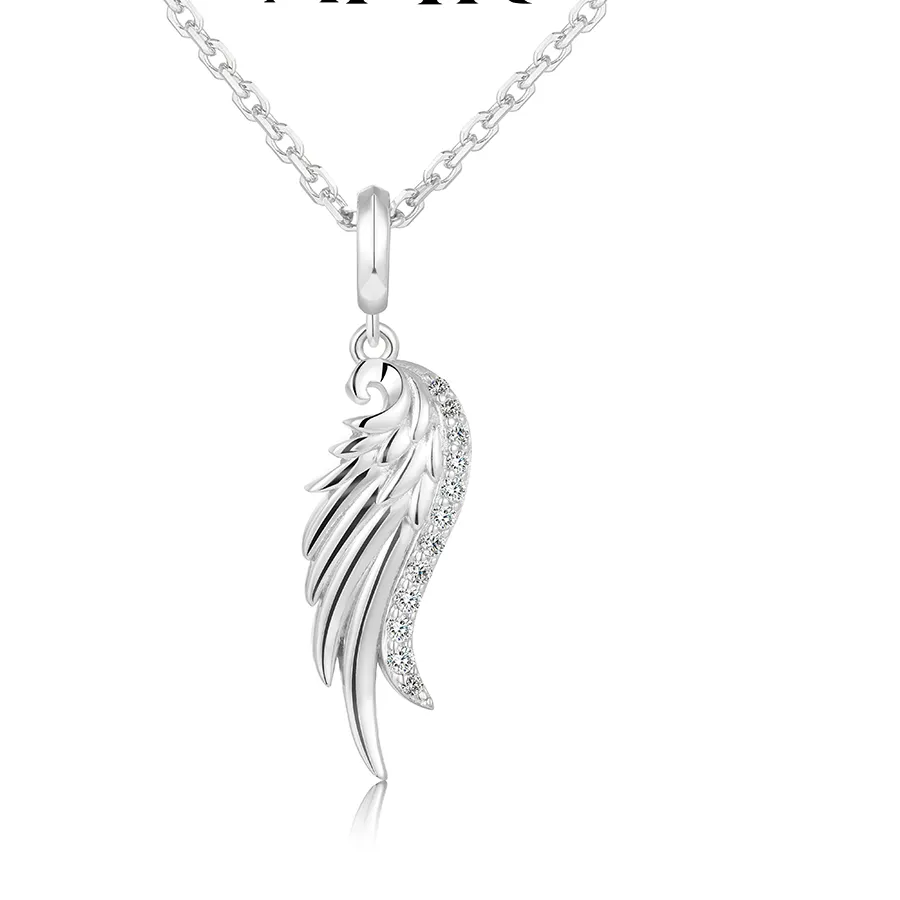 Authentic Celestial Plume Angelic Wing Moissanite Talisman In S925 Sterling Silver