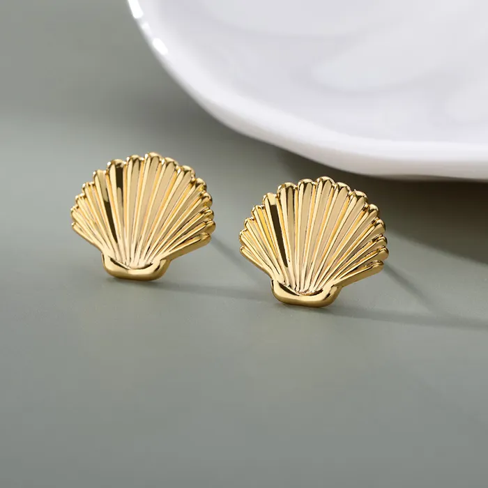 Authentic Whispers of the Ocean: Gilded Shell Earrings of Serenity