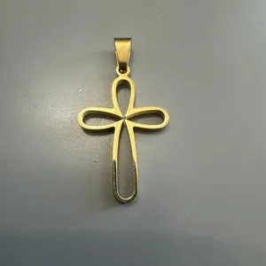 Authentic Sacred Horizon 24-Karat Gold-Plated Scripture Cross Pendant and Chain
