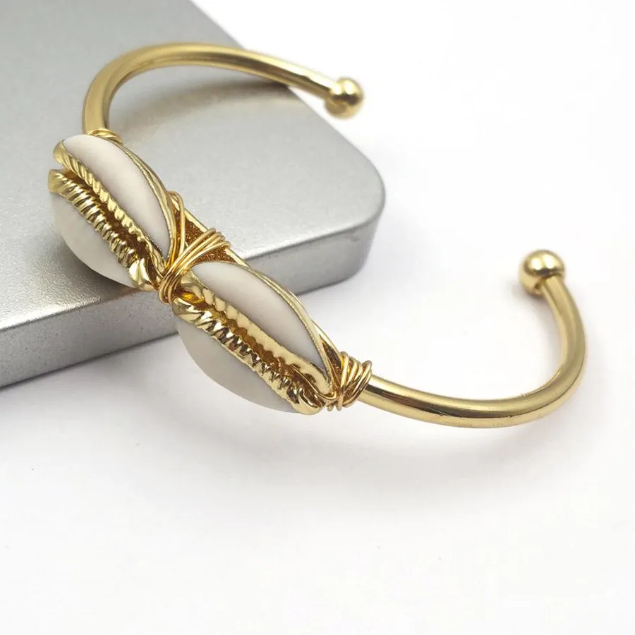 Authentic Golden Cowrie Cuff of Fertile Dawn
