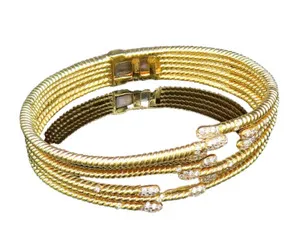 Authentic The Golden Ripple Topaz Bypass Bracelet