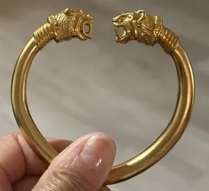 Authentic The Roaring Lion 24k Gold-Plated Bypass Bangle