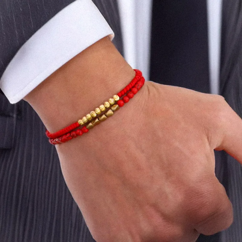 Authentic The Weaver's Bond: Dual-Threaded Talismanic Cord with Radiant Gold Nodes
