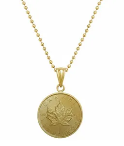 Authentic Sacred Emblem of Abundance: 24K Canadian Maple Coin Amulet