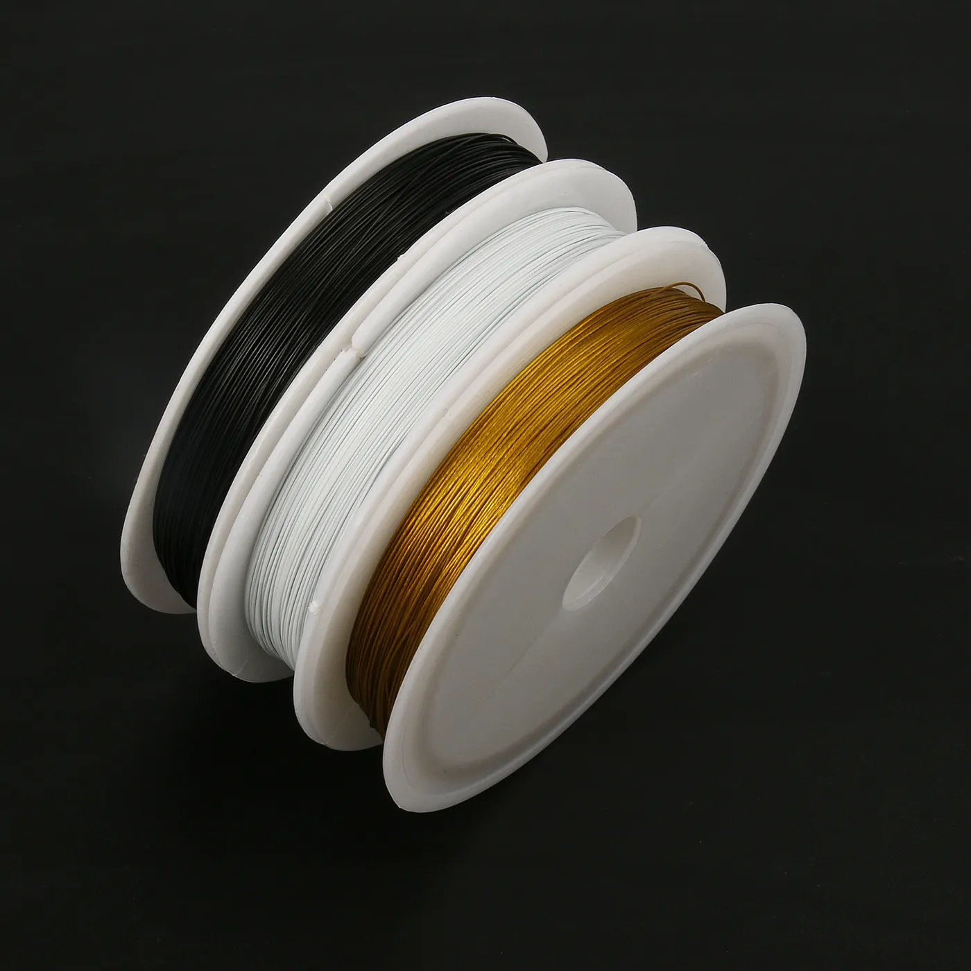 Authentic 0.3/0.38/0.45mm Stainless Stell Wire Gold Black White Color DIY Craft Beading Wires Cord String for Bracelet Necklace Making