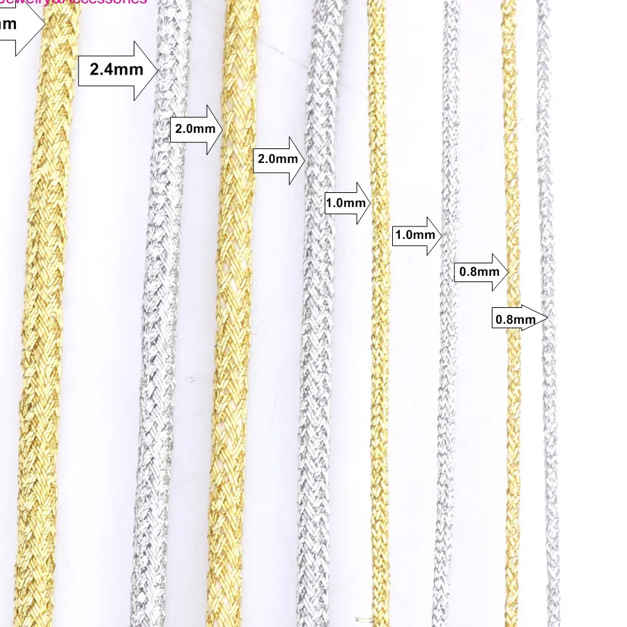 Authentic OlingArt 0.8mm/1.0mm/2.0mm/2.4mm Gold Silver Thread Color Line Chinese Knot String Knit Cord Ropes Line Wire DIY Jewelry Making