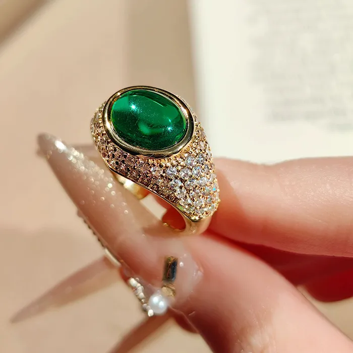 Authentic The Verdant Crown of Serenity Crystal Ring