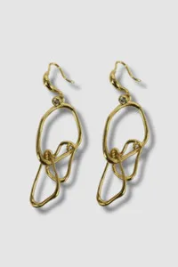 Authentic Celestial Spirals: 14k Gold-Plated Twisted Dangle Earrings
