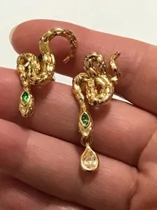 Authentic The Serpent's Gaze Gold Plated Talisman Earrings