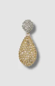 Authentic Celestial Two-Tone Pave Drop Earrings