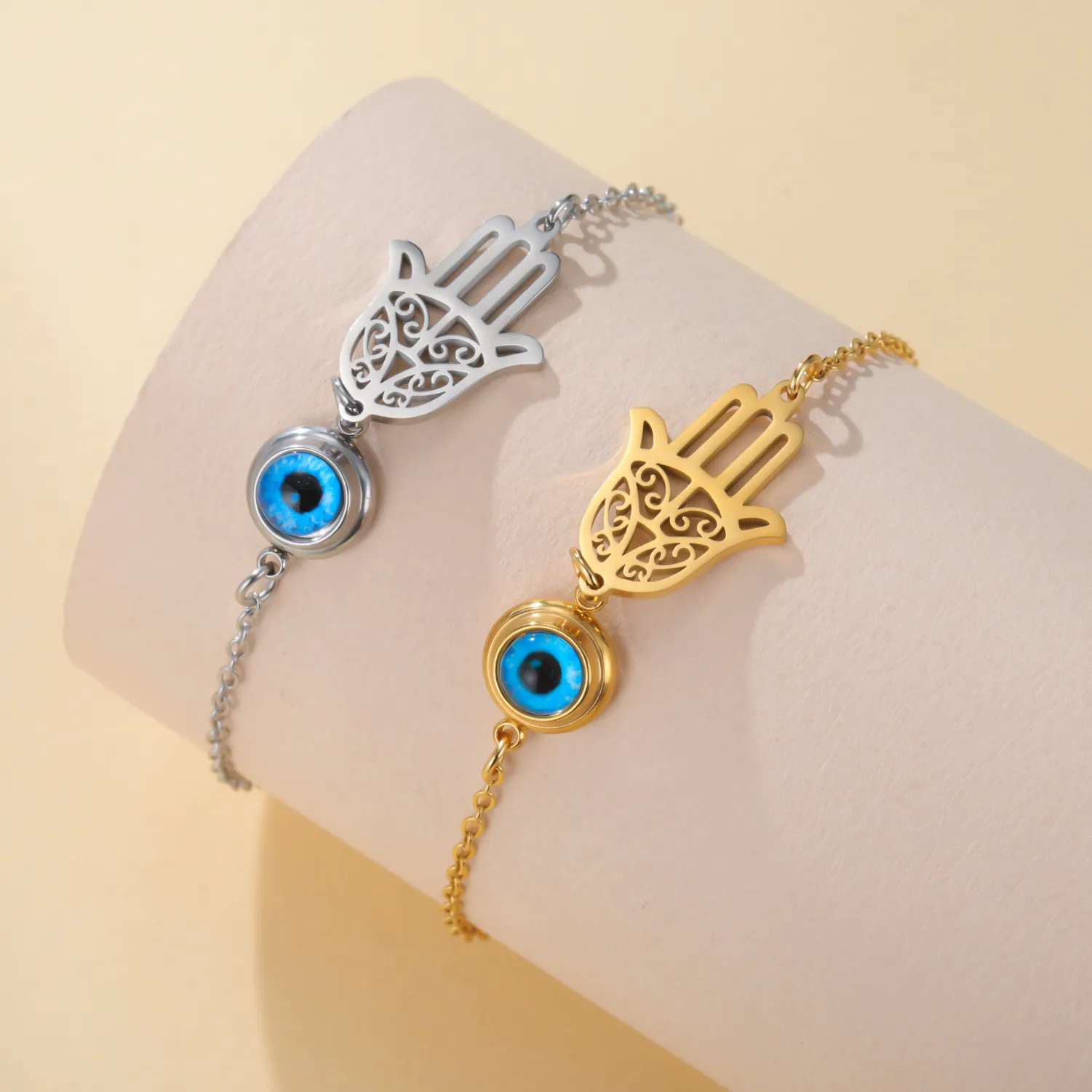 Authentic Protective Harmony of the Hamsa: Blue Evil Eye Guarding Fortune