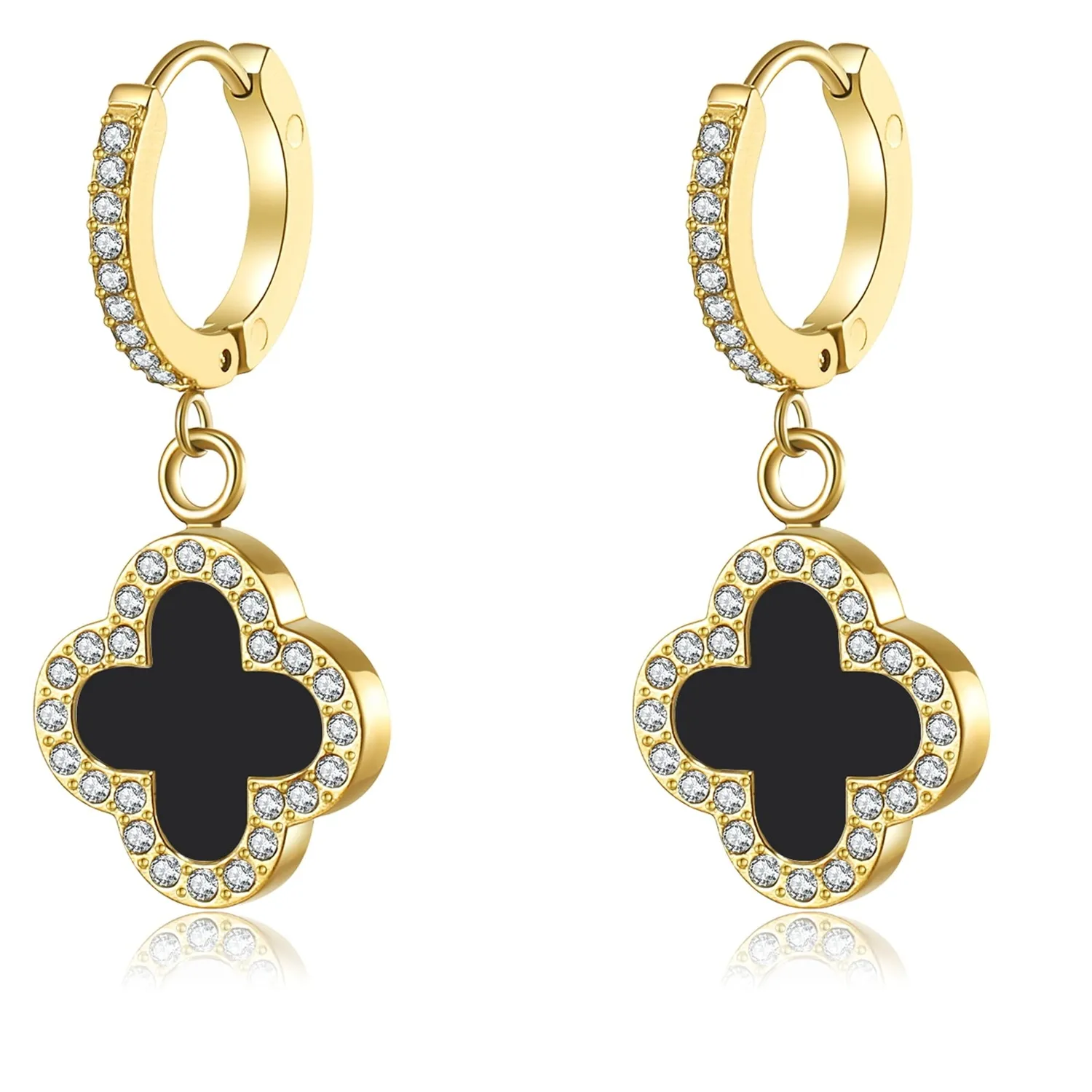 Authentic Blessed Abundance: Four Leaf Clover Earrings for the Heart