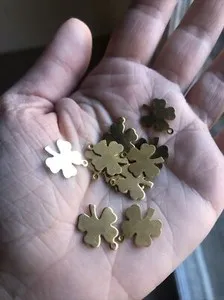 Authentic Golden Trifecta of Luck: 24K Gold-Plated Four-Leaf Clover Charm (15×17 mm)