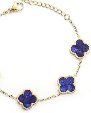 Authentic Unfold the Blessings of Fortune with Our 18K Gold Plated Clover Bracelet