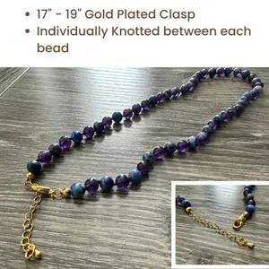 Authentic The Celestial Clarity Talisman: Amethyst and Lapis Lazuli Alignment
