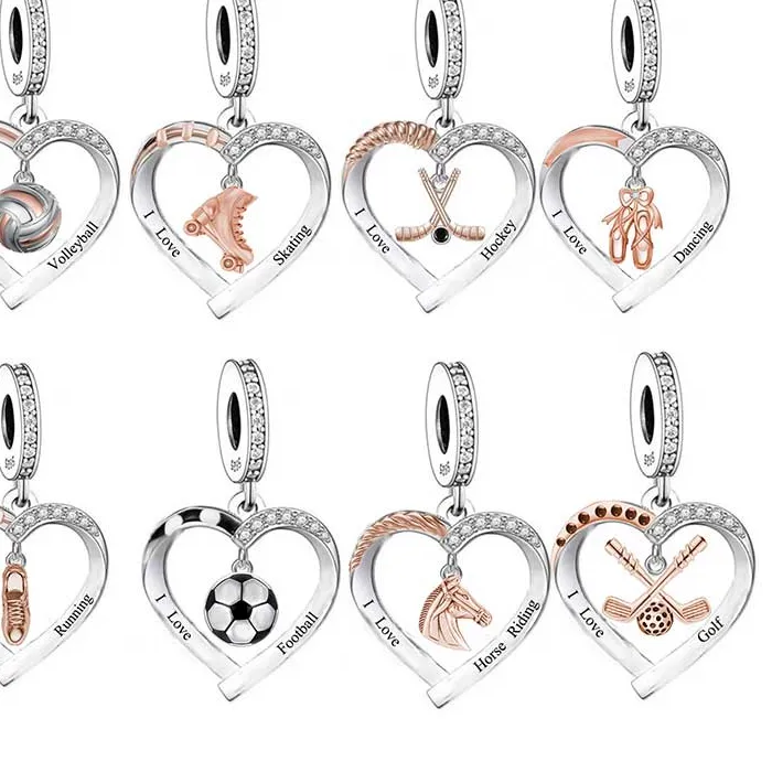 Authentic Fit Original Pan Charm Bracelet 925 Sterling Silver Hockey Stick And Ball Bead For Making Teen Sport Love Berloque 2026 DIY