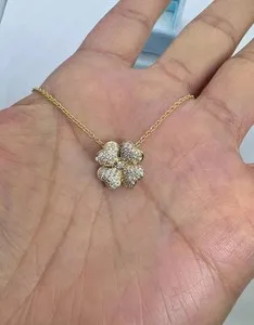 Authentic The Gilded Clover of Serendipity: 2.00 Ct Moissanite Talisman