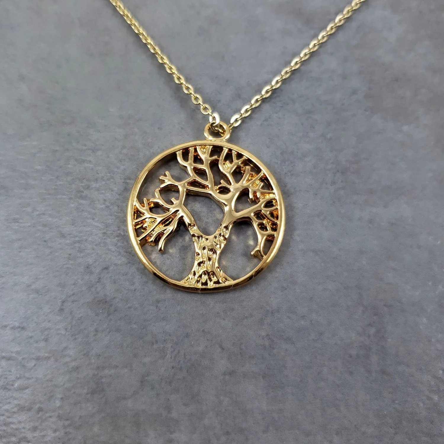 Authentic Tree Of Life [GOLD] Plated Necklace Giving Nature Circular Cosmic Knowledge Fate