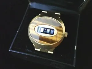 Authentic Unique Vintage gold plated 1973 watch by Delvina-Richard of Switzerland