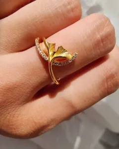 Authentic Sacred Harmony: Ginkgo Leaf Engagement Ring